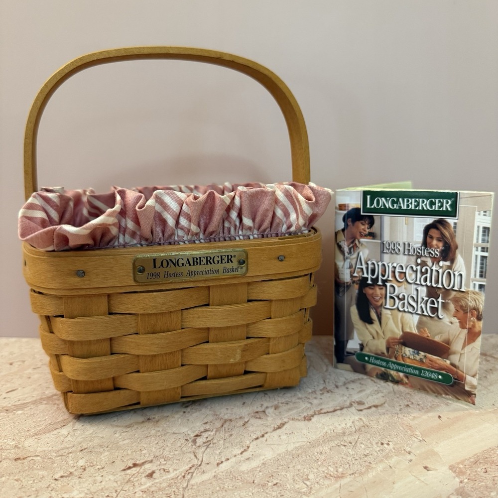 Longaberger 1998 Hostess Appreciation Basket Liner Protector & Papers USA #13048